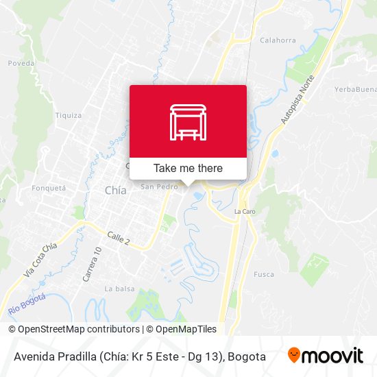 Avenida Pradilla (Chía: Kr 5 Este - Dg 13) map