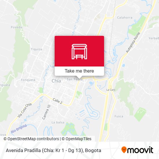 Mapa de Avenida Pradilla (Chía: Kr 1 - Dg 13)