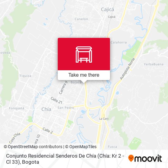 Conjunto Residencial Senderos De Chía (Chía: Kr 2 - Cl 33) map
