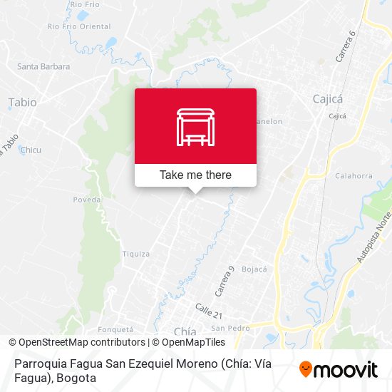 Mapa de Parroquia Fagua San Ezequiel Moreno (Chía: Vía Fagua)