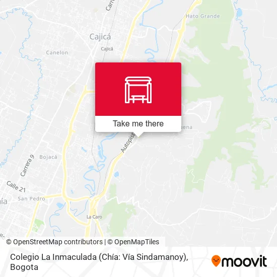 Mapa de Colegio La Inmaculada (Chía: Vía Sindamanoy)