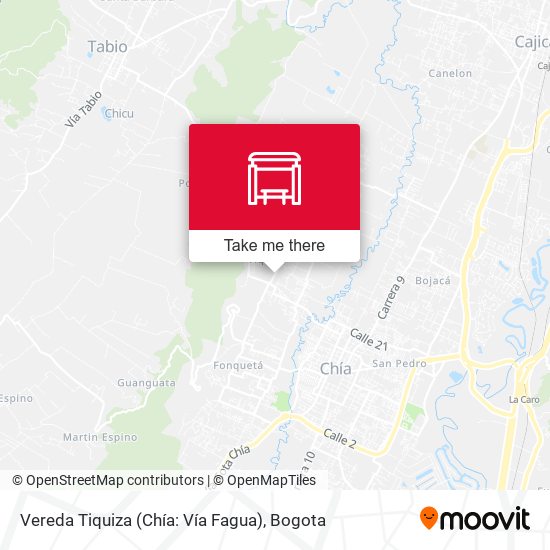 Vereda Tiquiza (Chía: Vía Fagua) map