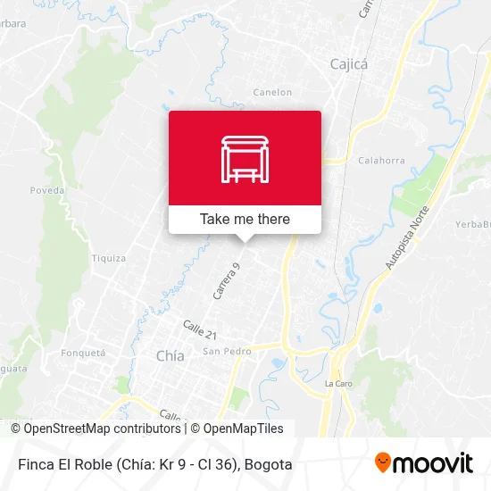 Finca El Roble (Chía: Kr 9 - Cl 36) map
