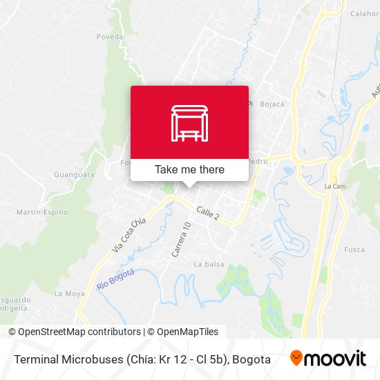Mapa de Terminal Microbuses (Chía: Kr 12 - Cl 5b)