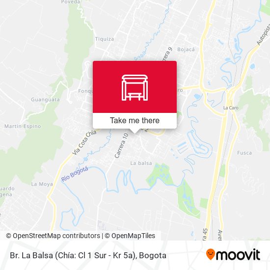 Mapa de Br. La Balsa (Chía: Cl 1 Sur - Kr 5a)