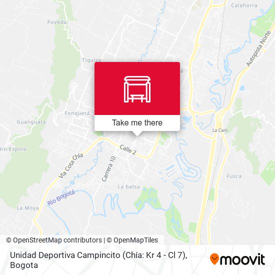 Mapa de Unidad Deportiva Campincito (Chía: Kr 4 - Cl 7)