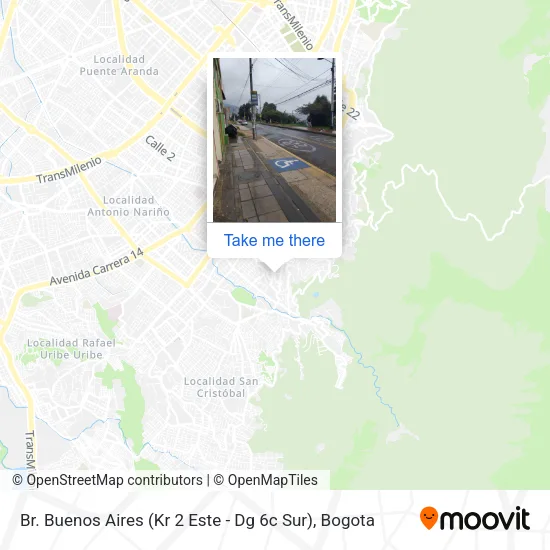 Mapa de Br. Buenos Aires (Kr 2 Este - Dg 6c Sur)