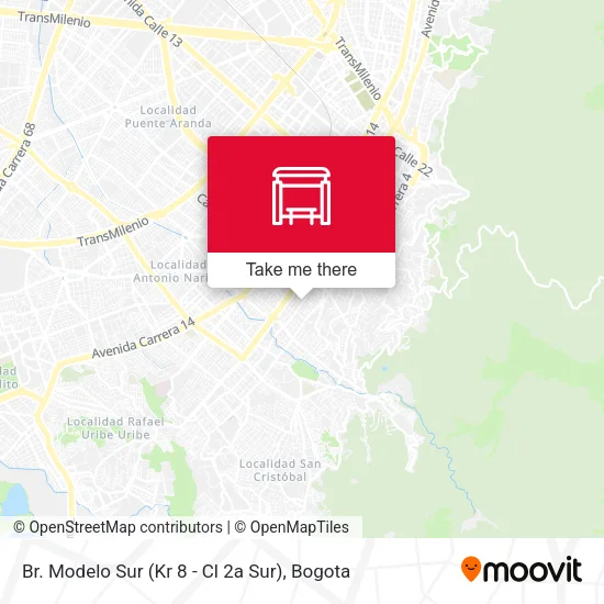 Mapa de Br. Modelo Sur (Kr 8 - Cl 2a Sur)