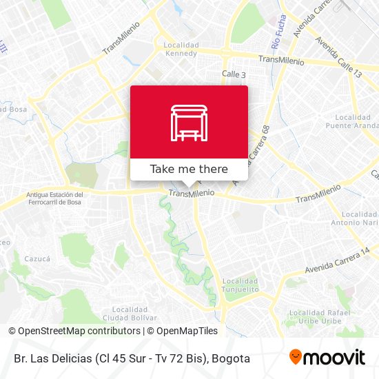 Mapa de Br. Las Delicias (Cl 45 Sur - Tv 72 Bis)