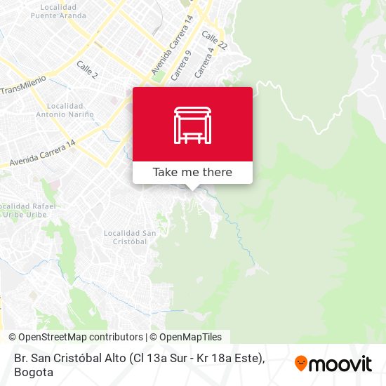 Br. San Cristóbal Alto (Cl 13a Sur - Kr 18a Este) map