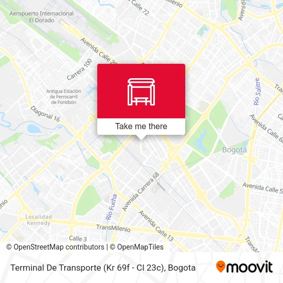 Mapa de Terminal De Transporte (Kr 69f - Cl 23c)