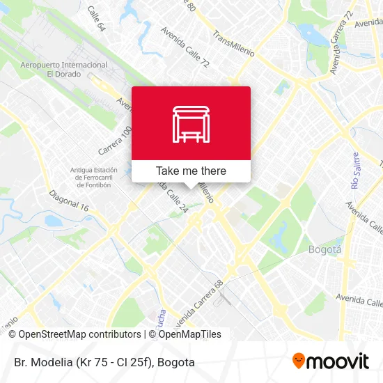 Mapa de Br. Modelia (Kr 75 - Cl 25f)
