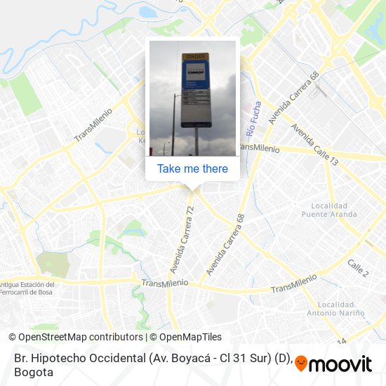 Mapa de Br. Hipotecho Occidental (Av. Boyacá - Cl 31 Sur) (D)