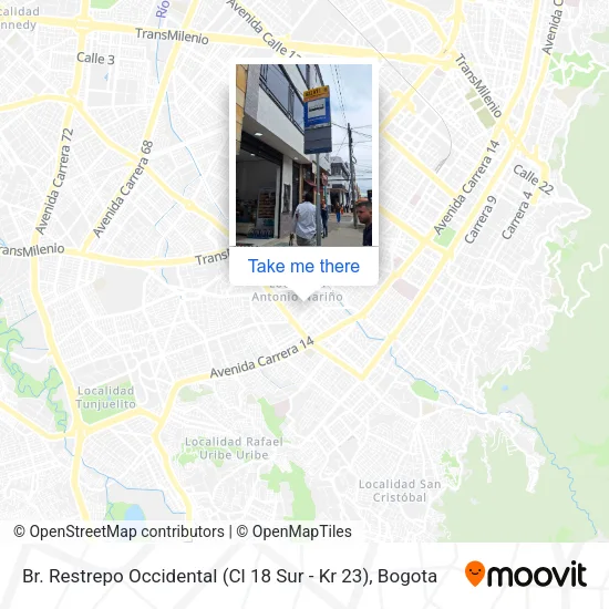 Mapa de Br. Restrepo Occidental (Cl 18 Sur - Kr 23)