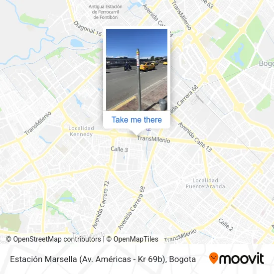 Mapa de Estación Marsella (Av. Américas - Kr 69b)