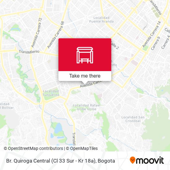 Mapa de Br. Quiroga Central (Cl 33 Sur - Kr 18a)