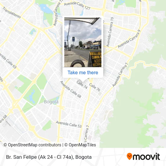 Mapa de Br. San Felipe (Ak 24 - Cl 74a)