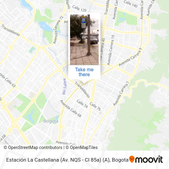 Mapa de Estación La Castellana (Av. NQS - Cl 85a) (A)
