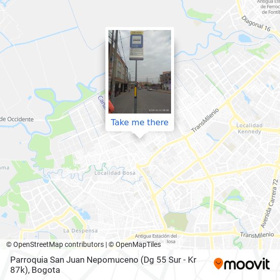 Mapa de Parroquia San Juan Nepomuceno (Dg 55 Sur - Kr 87k)