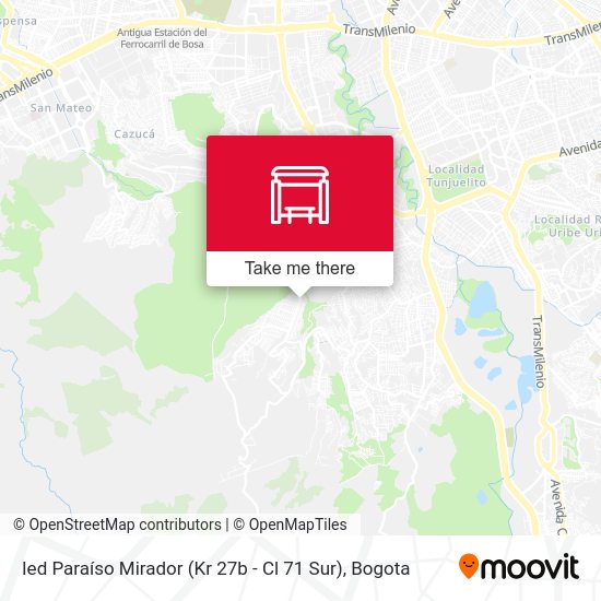 Mapa de Ied Paraíso Mirador (Kr 27b - Cl 71 Sur)