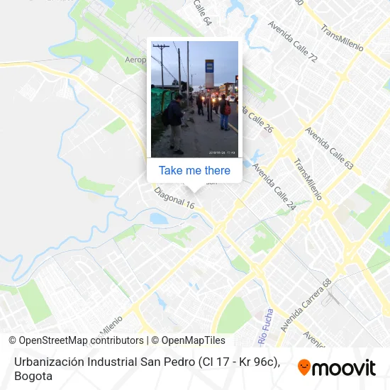 Mapa de Urbanización Industrial San Pedro (Cl 17 - Kr 96c)