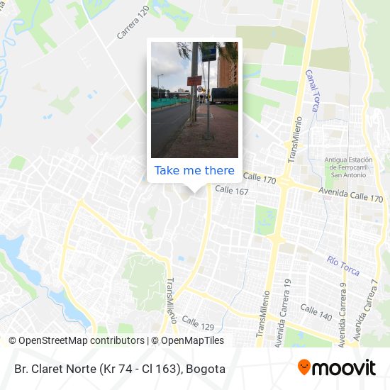 Br. Claret Norte (Kr 74 - Cl 163) map