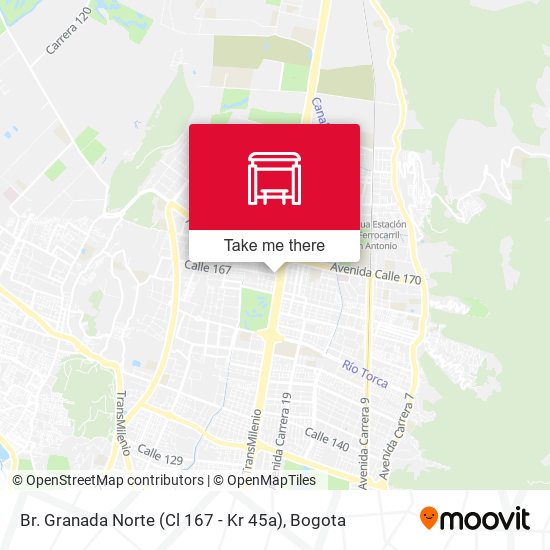Br. Granada Norte (Cl 167 - Kr 45a) map
