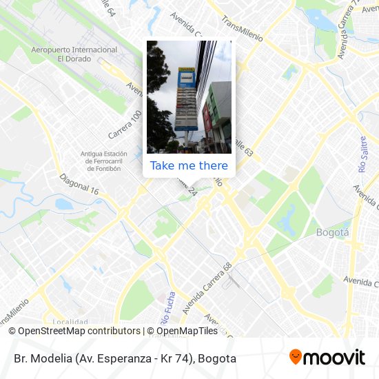Mapa de Br. Modelia (Av. Esperanza - Kr 74)