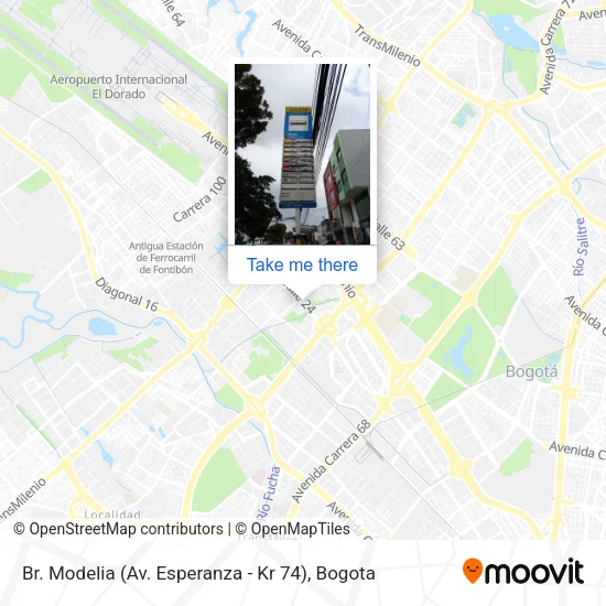 Mapa de Br. Modelia (Av. Esperanza - Kr 74)