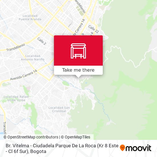 Br. Vitelma - Ciudadela Parque De La Roca (Kr 8 Este - Cl 6f Sur) map