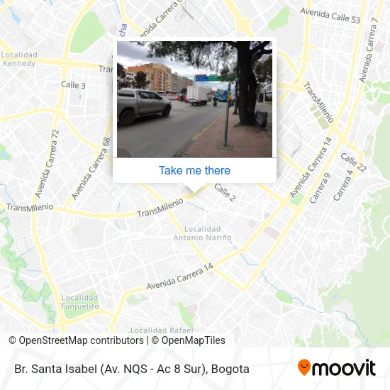 Mapa de Br. Santa Isabel (Av. NQS - Ac 8 Sur)