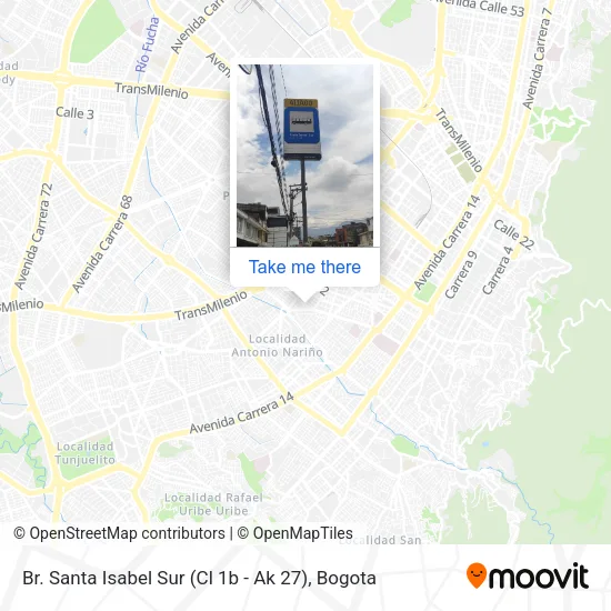 Mapa de Br. Santa Isabel Sur (Cl 1b - Ak 27)