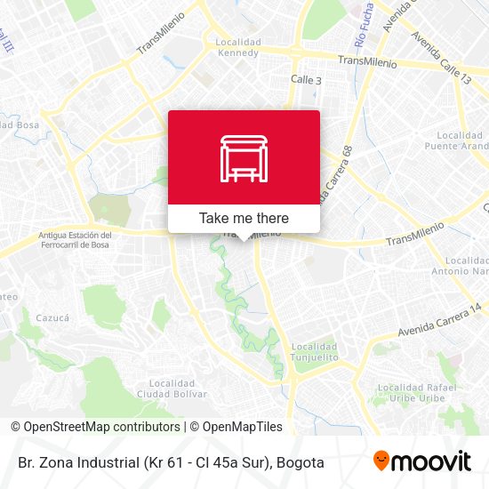 Mapa de Br. Zona Industrial (Kr 61 - Cl 45a Sur)