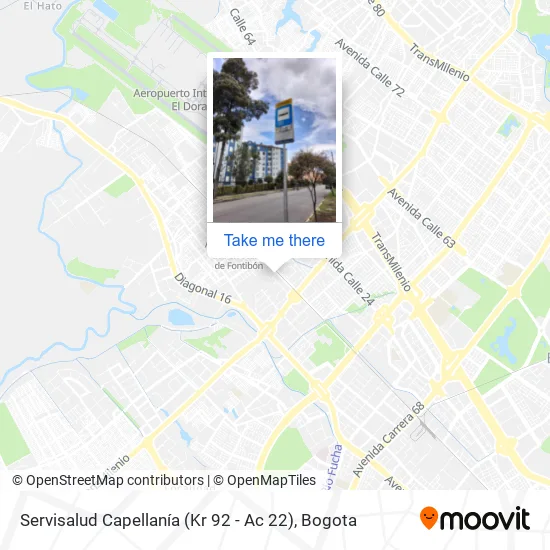 Mapa de Servisalud Capellanía (Kr 92 - Ac 22)