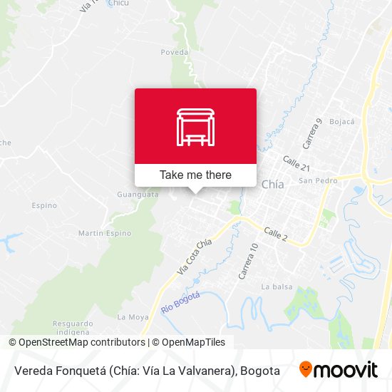 Vereda Fonquetá (Chía: Vía La Valvanera) map