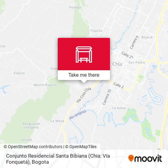 Mapa de Conjunto Residencial Santa Bibiana (Chía: Vía Fonquetá)