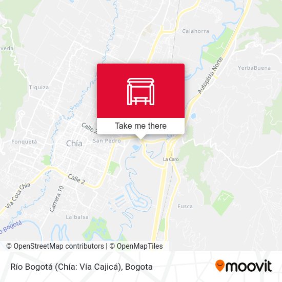 Mapa de Río Bogotá (Chía: Vía Cajicá)