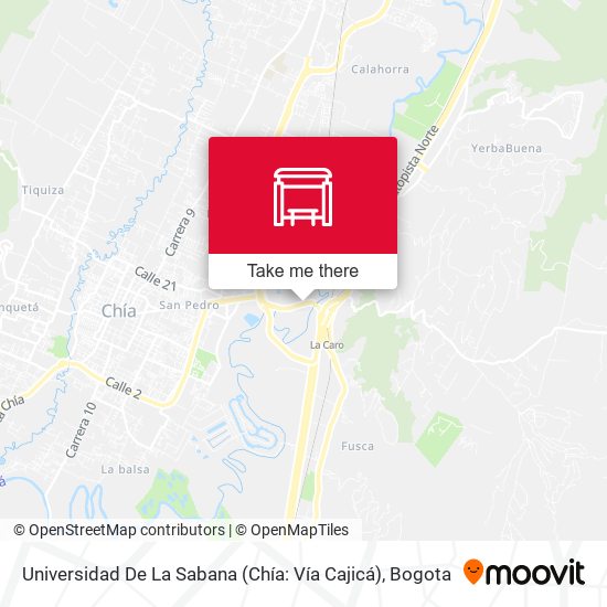 Mapa de Universidad De La Sabana (Chía: Vía Cajicá)
