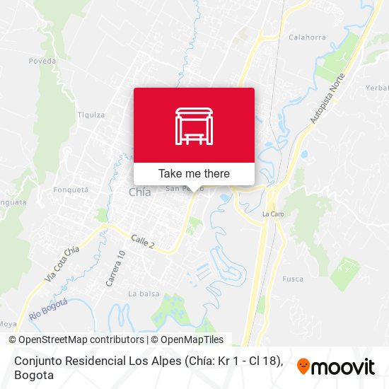 Mapa de Conjunto Residencial Los Alpes (Chía: Kr 1 - Cl 18)