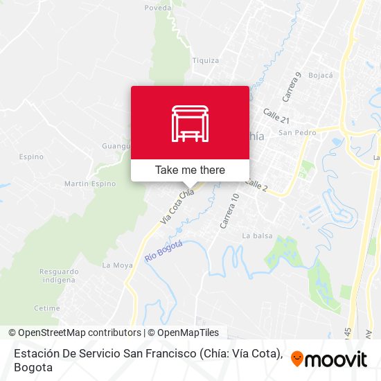 Mapa de Estación De Servicio San Francisco (Chía: Vía Cota)