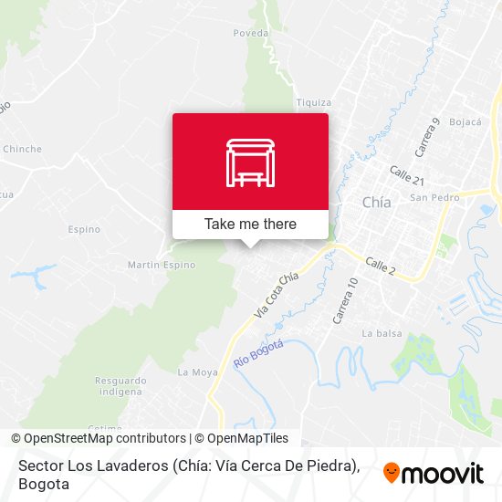 Mapa de Sector Los Lavaderos (Chía: Vía Cerca De Piedra)