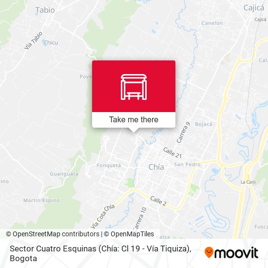 Sector Cuatro Esquinas (Chía: Cl 19 - Vía Tiquiza) map