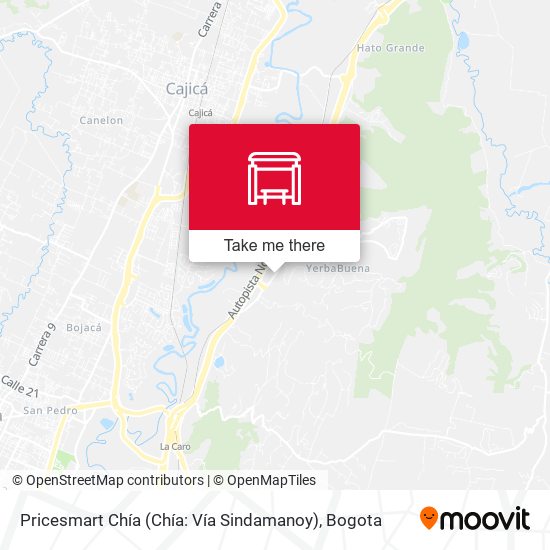 Mapa de Pricesmart Chía (Chía: Vía Sindamanoy)