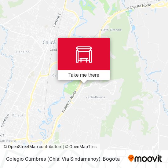 Mapa de Colegio Cumbres (Chía: Vía Sindamanoy)