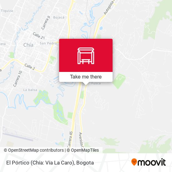 Mapa de El Pórtico (Chía: Vía La Caro)
