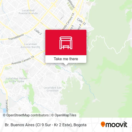 Mapa de Br. Buenos Aires (Cl 9 Sur - Kr 2 Este)