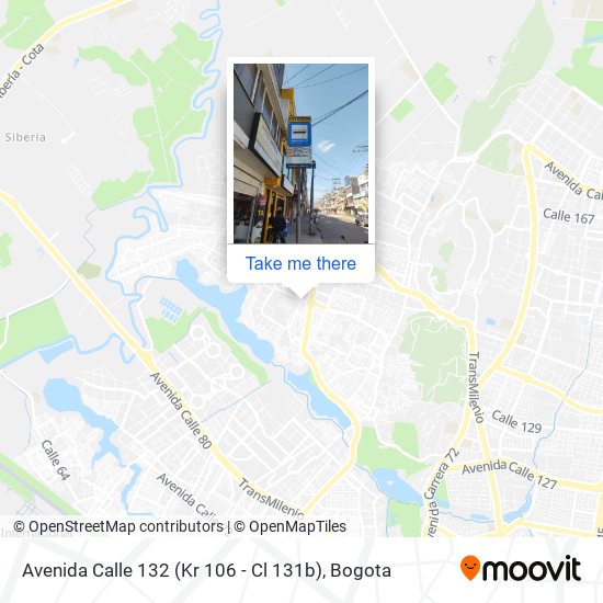 Avenida Calle 132 (Kr 106 - Cl 131b) map