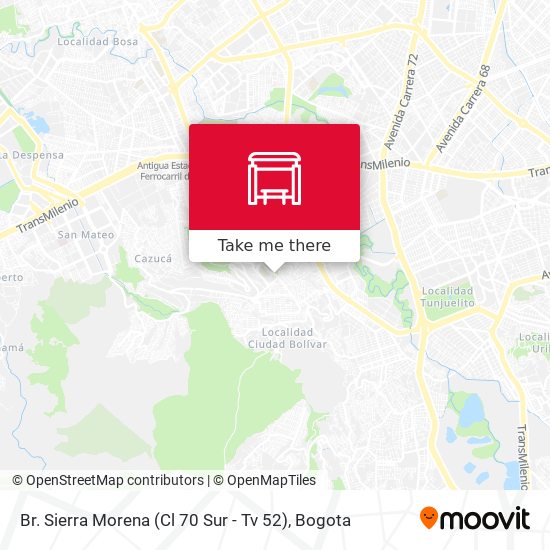 Mapa de Br. Sierra Morena (Cl 70 Sur - Tv 52)