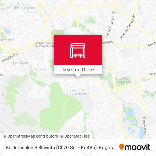 Mapa de Br. Jerusalén Bellavista (Cl 70 Sur - Kr 48a)