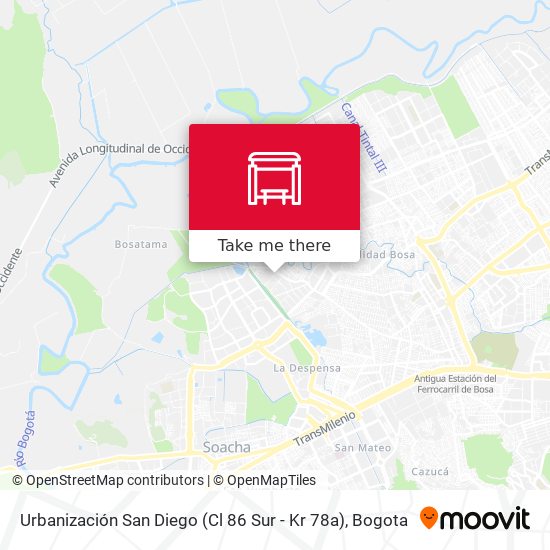 Mapa de Urbanización San Diego (Cl 86 Sur - Kr 78a)
